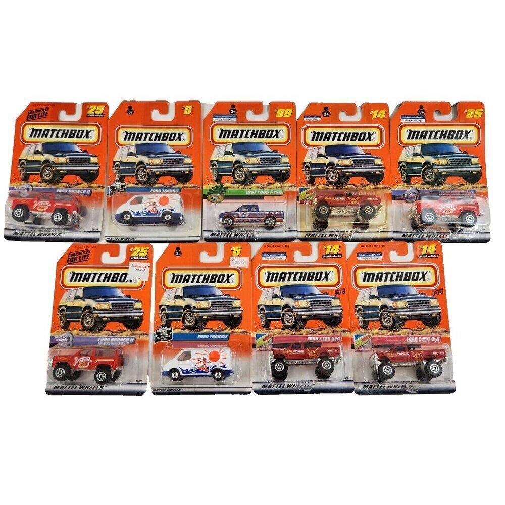 Matchbox Ford Truck SUV 4x4 Bronco II Transit Van F-150  Diecast Cars Lot MOC
